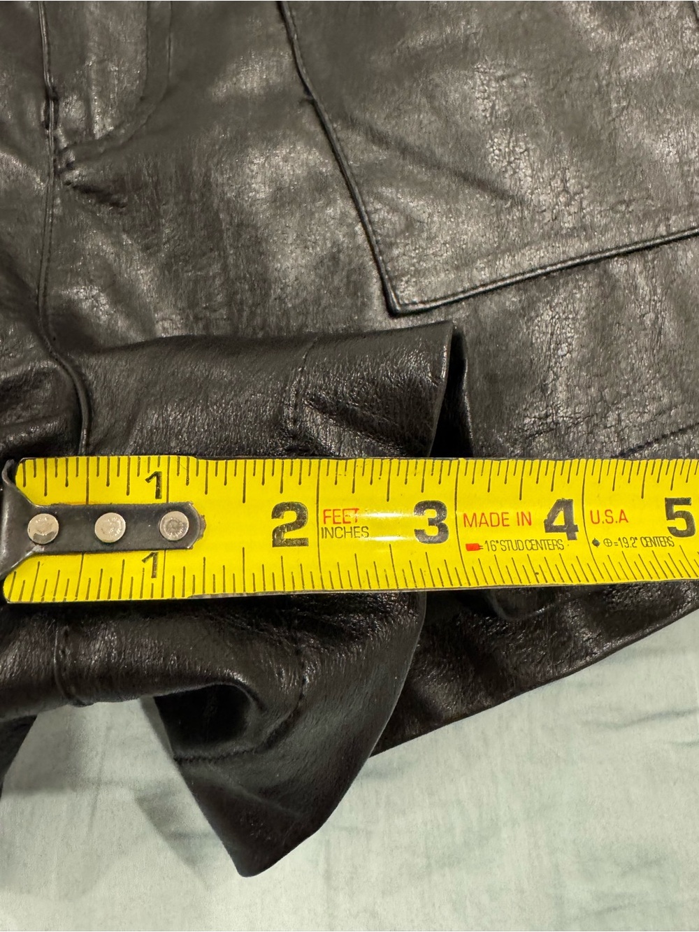 High-Waist Faux Leather Tie-Belt Shorts in Black - Picture 8 of 8